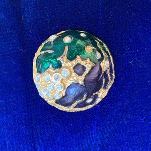 Vintage enamel designer clip earrings.